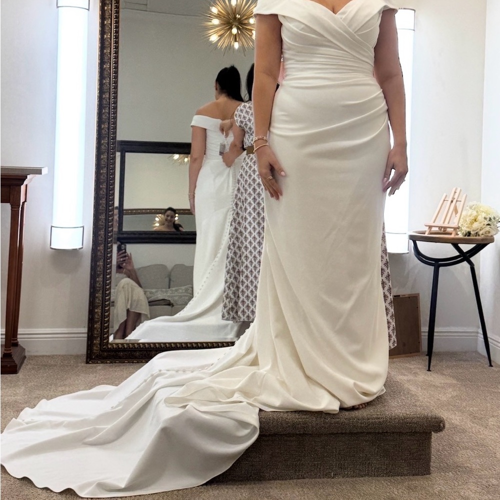 Elegant White Off-Shoulder Wedding Dress